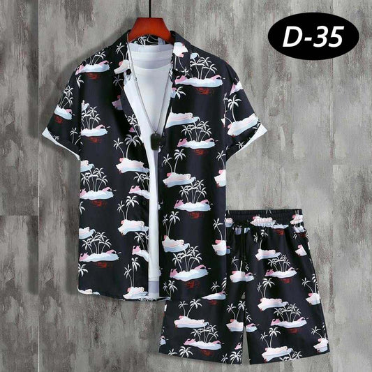 All Over 3D Printed Premium Quality Dry Fit 2 Pcs Summer Suit D 35