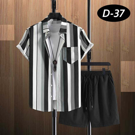 All Over 3D Printed Premium Quality Dry Fit 2 Pcs Summer Suit D 38