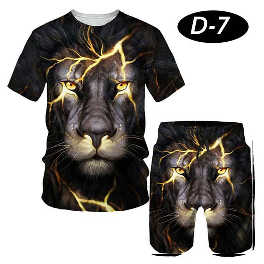 All Over 3D Printed Premium Quality Dry Fit 2 Pcs Summer Suit D 07