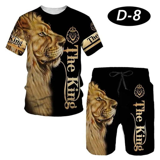 All Over 3D Printed Premium Quality Dry Fit 2 Pcs Summer Suit D 08