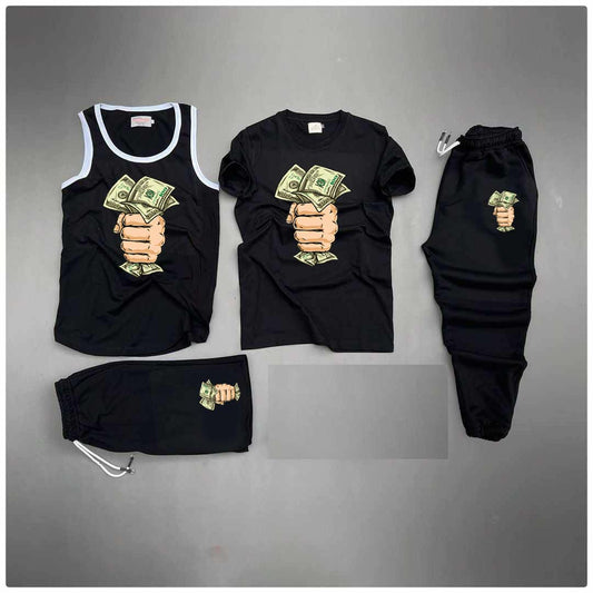 Black Dollar Capture Printed Bundle Of 4 Dry-Fit Complete Summer Deal.