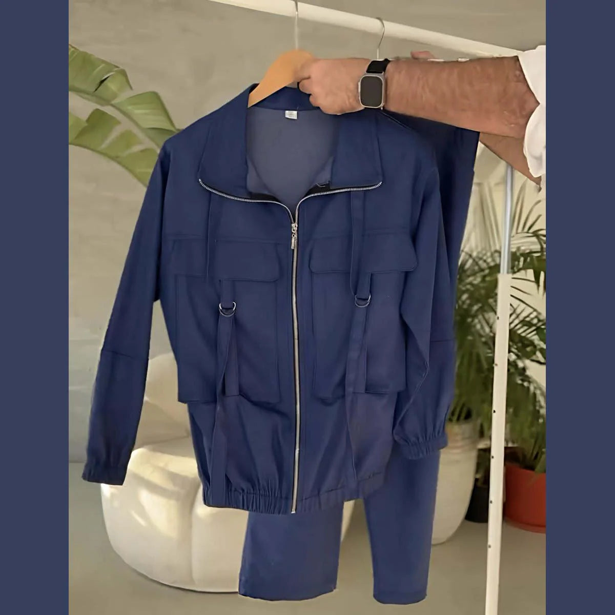 Arivon 4-Pocket Cargo Style Denim 2-Pcs Winter Co-Ord Set. TS-41